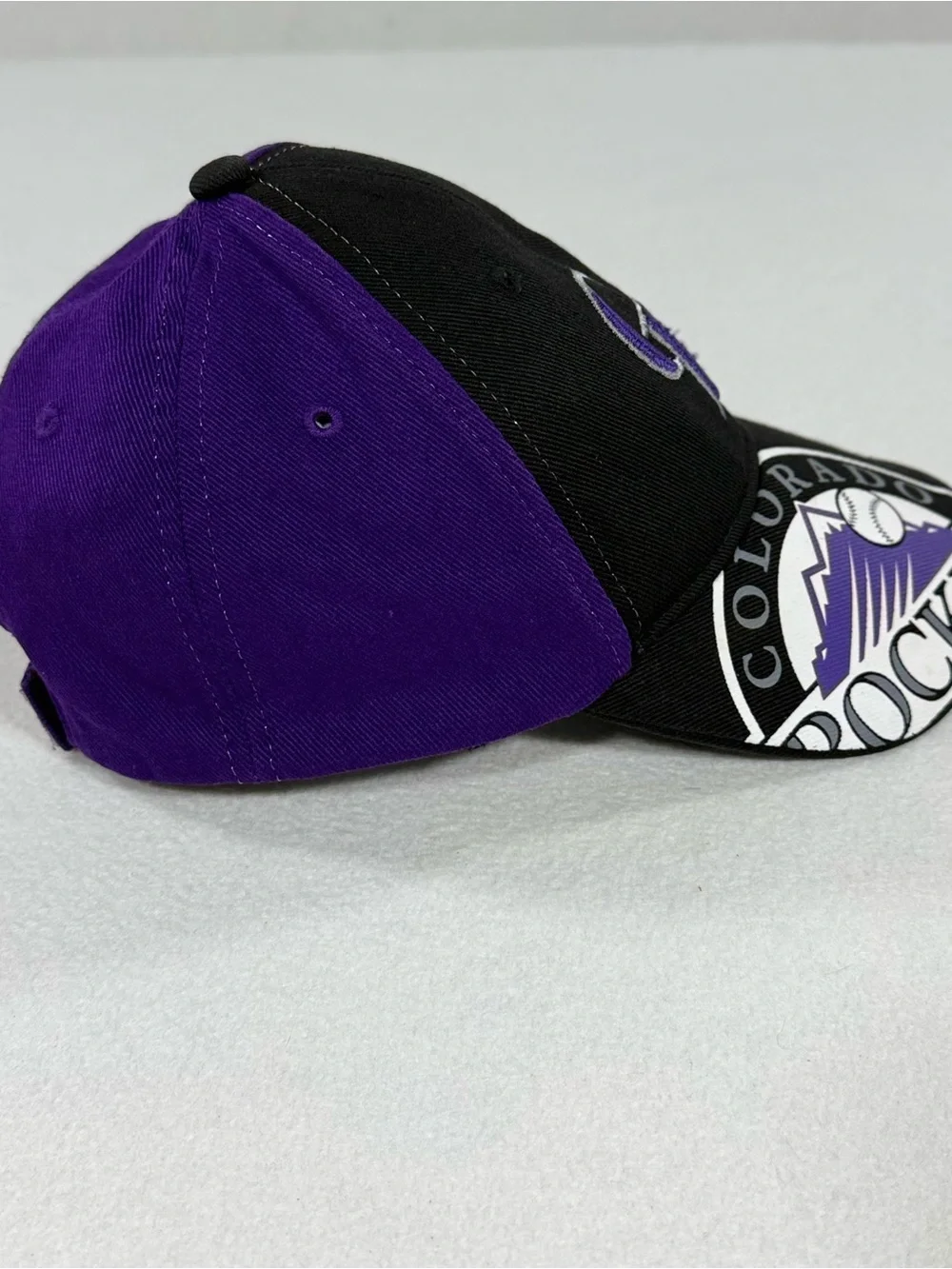 '47 Colorado Rockies MLB Baseball Youth Adjustable Cap Hat Black Purple Big Logo